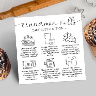 Cinnamon Rolls Instructions Minimal Cake Bäckerei Quadratische Visitenkarte