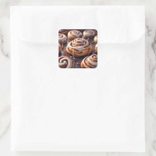 Cinnamon Rolls Quadratischer Aufkleber (Tasche)