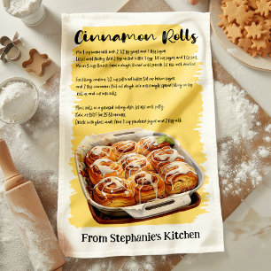 Cinnamon Rolls Recipe Personalisiert Geschirrtuch