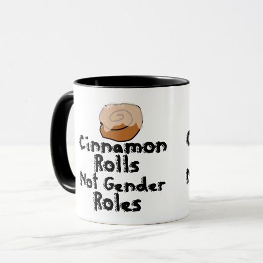Cinnamon rollt keine Geschlechterrollen Tasse (Vorderseite Links)