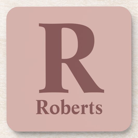 Cinnamon Rose Anfangs/Vorname/Familienname Getränkeuntersetzer (Vorderseite)