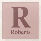 Cinnamon Rose Anfangs/Vorname/Familienname Glasuntersetzer (Vorderseite)