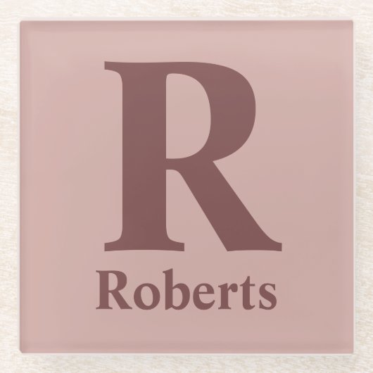 Cinnamon Rose Anfangs/Vorname/Familienname Glasuntersetzer (Vorderseite)