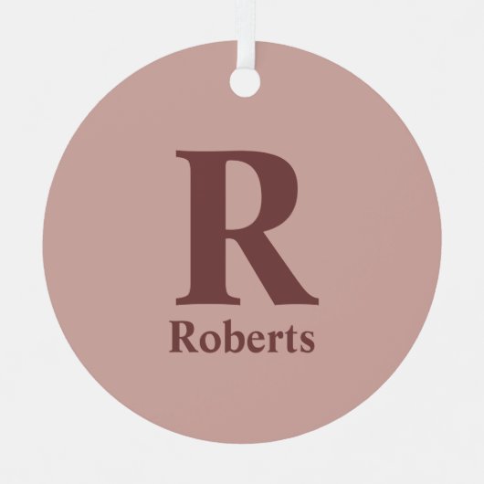 Cinnamon Rose Anfangs/Vorname/Familienname Ornament Aus Metall (Vorderseite)