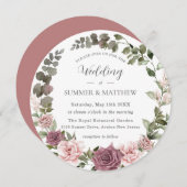 Cinnamon Rose Blush Blumengrün Boho Wedding Einladung (Vorne/Hinten)