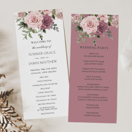 Cinnamon Rose Blush Blumengrün Boho Wedding Programm