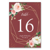 Cinnamon-Rose Blush-Geometrie Tischnummer (Vorderseite)