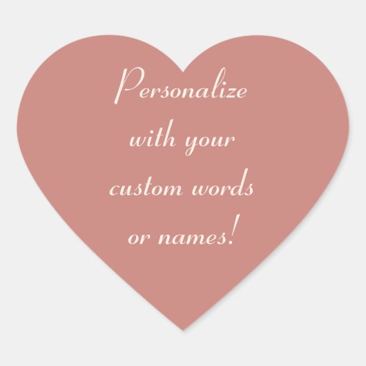 Cinnamon Rose Custom Heart Labels Herz-Aufkleber (Vorderseite)
