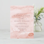 Cinnamon Rose Dusty Rose Gold Aquarellschrift Einladung (Stehend Vorderseite)