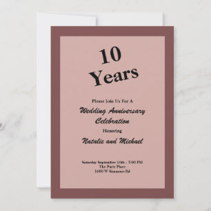 Cinnamon Rose Einladung zum 10. Hochzeitstag