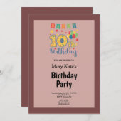 Cinnamon Rose Gerahmt 10. Geburtstagsparty Einladung (Vorne/Hinten)