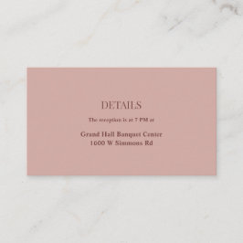 Cinnamon-Rose-Hochzeitskarte Begleitkarte