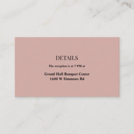 Cinnamon-Rose-Hochzeitskarte Begleitkarte