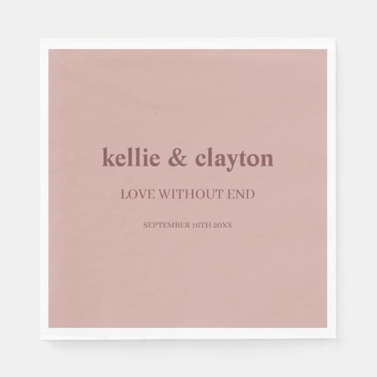 Cinnamon Rose Moderne Art Hochzeit Napkins Serviette (Vorderseite)