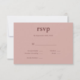Cinnamon Rose Moderne Art Wedding RSVP Card