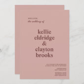Cinnamon Rose Moderne Hochzeit Einladung (Vorne/Hinten)