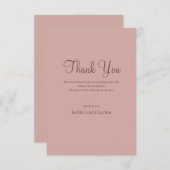 Cinnamon Rose Moderne Minimalistische Hochzeit Dankeskarte (Vorne/Hinten)