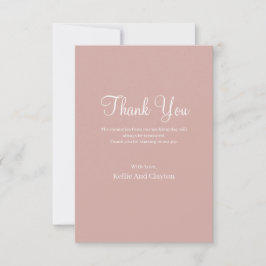 Cinnamon Rose Moderne Minimalistische Hochzeit Vie Dankeskarte