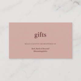 Cinnamon Rose Modernes Geschenkregister Begleitkarte