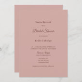 Cinnamon Rose Modernes Minimalistisches Brautparty Einladung (Vorne/Hinten)