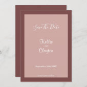 Cinnamon Rose Save the Date Gerahmt (Vorne/Hinten)