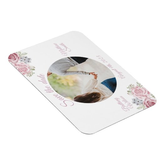 Cinnamon-Rose Save the Date Hochzeitsmagnet Magnet (Rechte Seite)