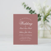 Cinnamon Rose Script Einladung (Stehend Vorderseite)