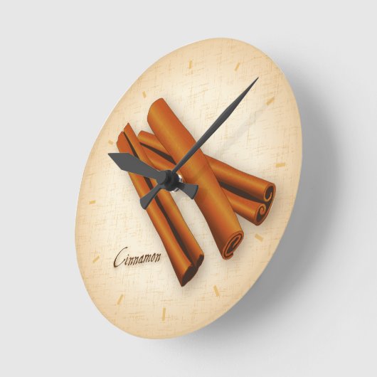 Cinnamon Spice Clock Runde Wanduhr (Winkel)