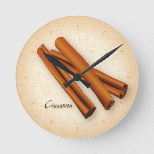 Cinnamon Spice Clock Runde Wanduhr (Vorderseite)
