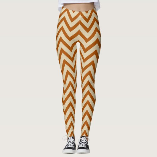 Cinnamon Spice Moods Chevrons Leggings (Vorderseite)