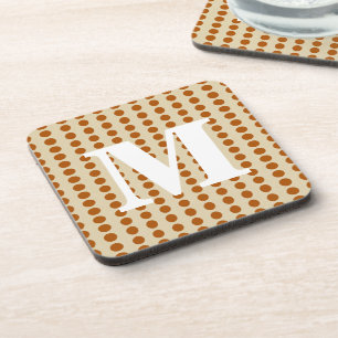 Cinnamon Spice Moods Dots with monogram Getränkeuntersetzer