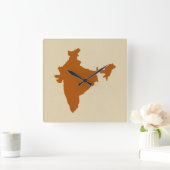 Cinnamon Spice Moods Indien Quadratische Wanduhr (Zuhause)