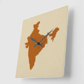 Cinnamon Spice Moods Indien Quadratische Wanduhr (Winkel)