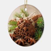 Cinnamon Spice Weihnachtsdekoration Keramik Ornament (Links)