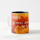Cinnamon Splash Scripting Zweifarbige Tasse (Vorderseite Links)