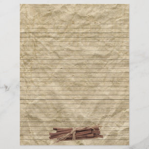 Cinnamon Sticks Crumpled Paper Lined Recipe Seiten