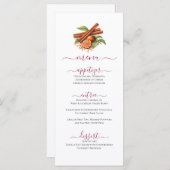 Cinnamon Sticks & Orange Slices Celebration Menu Menükarte (Vorne/Hinten)