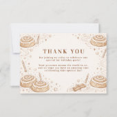 Cinnamon Swirl Little Bun 1st Birthday Dankeskarte (Vorderseite)