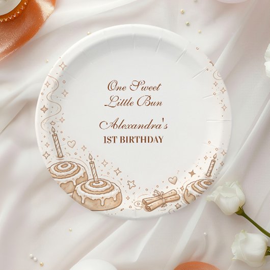 Cinnamon Swirl Little Bun 1st Birthday Pappteller