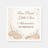 Cinnamon Swirl Little Bun Birthday Serviette (Vorderseite)
