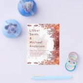 Cinnamon Terracotta FALL Floral Botanische WEDD Flyer (Einzeln)