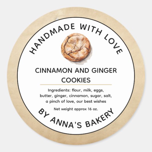 Cinnamon und Ingwer Cookies Label Runder Aufkleber (Vorderseite)