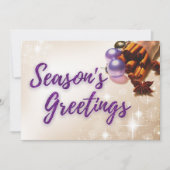 Cinnamon und Lila Glitzer Script Weihnachts-Foto (Vorderseite)