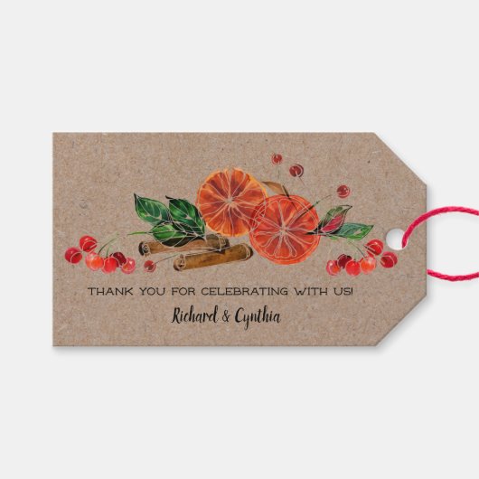 Cinnamon und Orange Slices favorisieren Geschenkanhänger (Vorderseite (Horizontal))