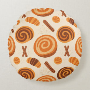 Cinnamon-Wirbel werfen Blanket - Warmer Herbst Rundes Kissen