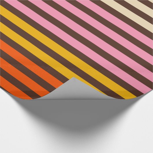 Cinq Stripe Retro Modernes Streifenmuster Geschenkpapier (Ecke)
