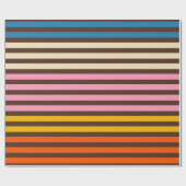 Cinq Stripe Retro Modernes Streifenmuster Geschenkpapier (Flach)