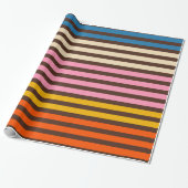 Cinq Stripe Retro Modernes Streifenmuster Geschenkpapier (Ungerollt)