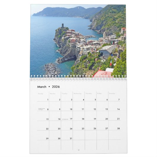 Cinque Terre 2026 Kalender (Mär 2026)