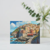 Cinque Terre Art Postkarte (Stehend Vorderseite)